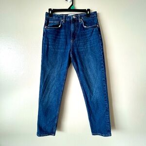 NWOT Zara Size 6 Dark Wash Straight Leg Blue Denim Jeans Classic 5 Pockets